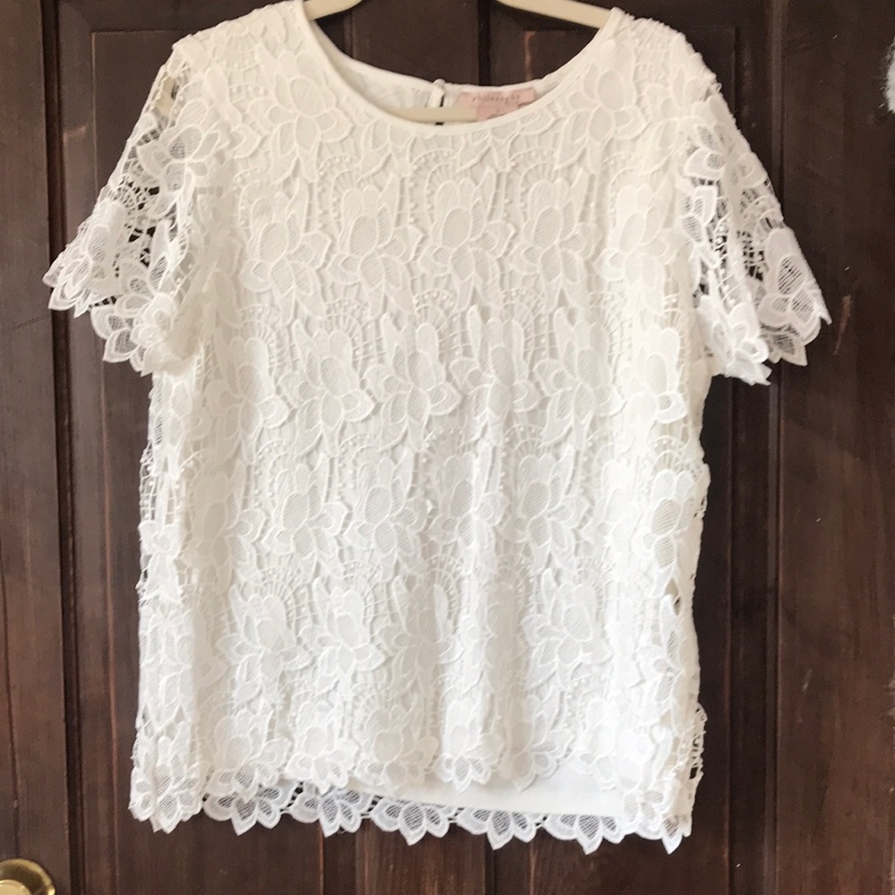 Philosophy Off white Lace Floral Top
